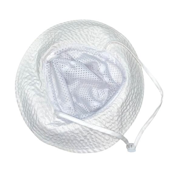 MaxNova Baby Sun Hat Smile Face UPF 50+ Infant Bucket Hat in White 0-6 Months - Picture 4 of 6